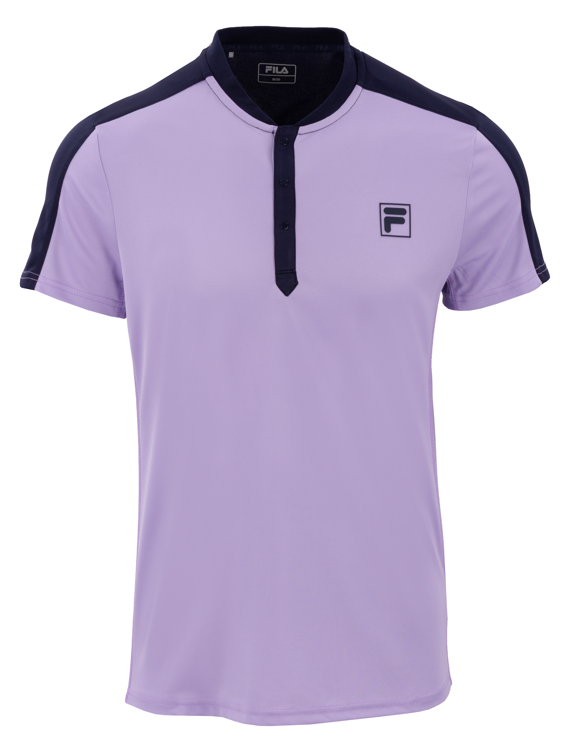 Polohemd, lila, Kurzarm, Knopfleiste Polo, Logo-Aufnäher