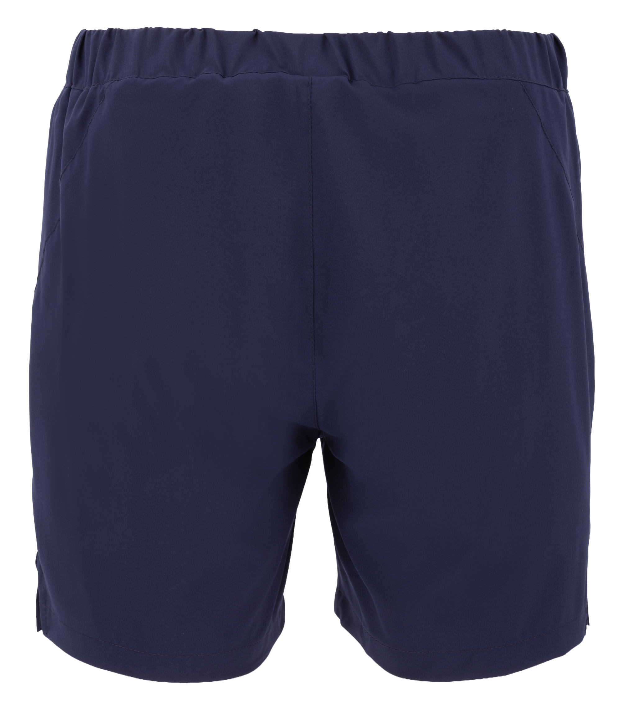 horts, marineblau, elastischer bund, uni, mittellang