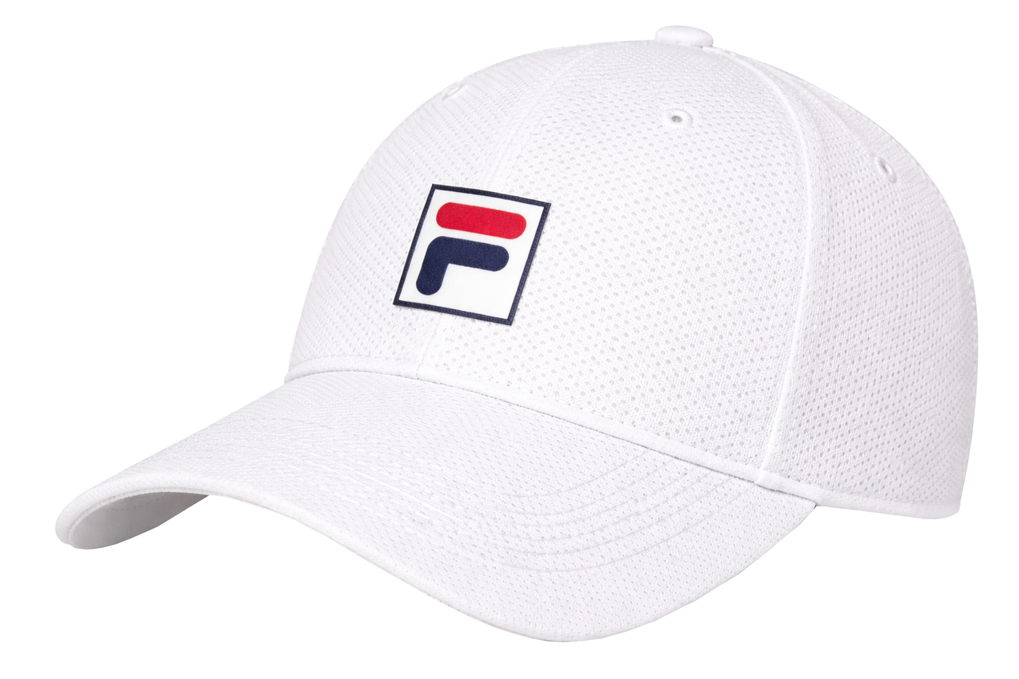 Baseballkappe, Mesh-Kappe, weiße Kappe, Logo-Patch, gekrümmter Schirm
