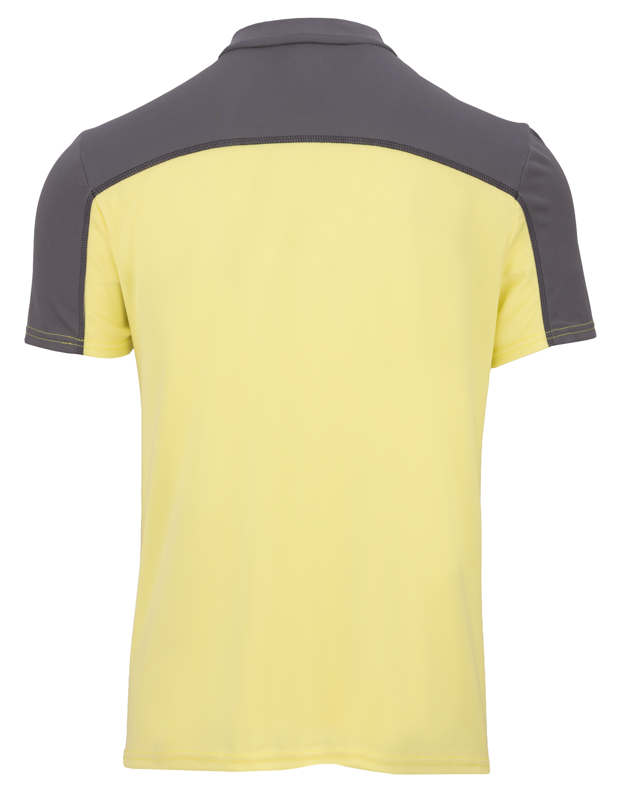 Poloshirt, Gelb, Kurzarm, Kontraststreifen, Rückseite