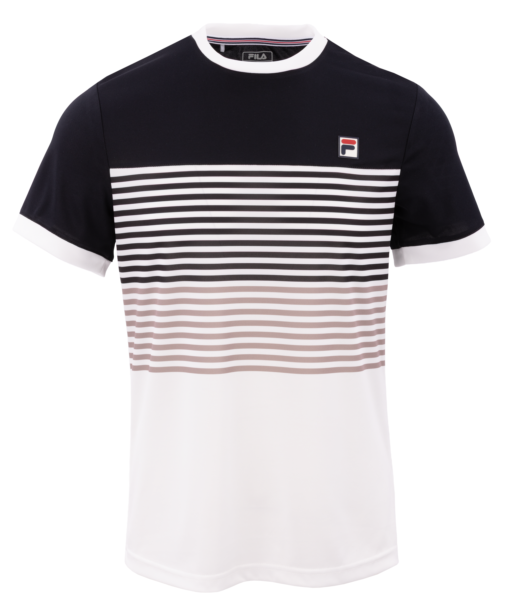 T-Shirt, Kurzarm, Streifenmuster, Farbblock, Logo