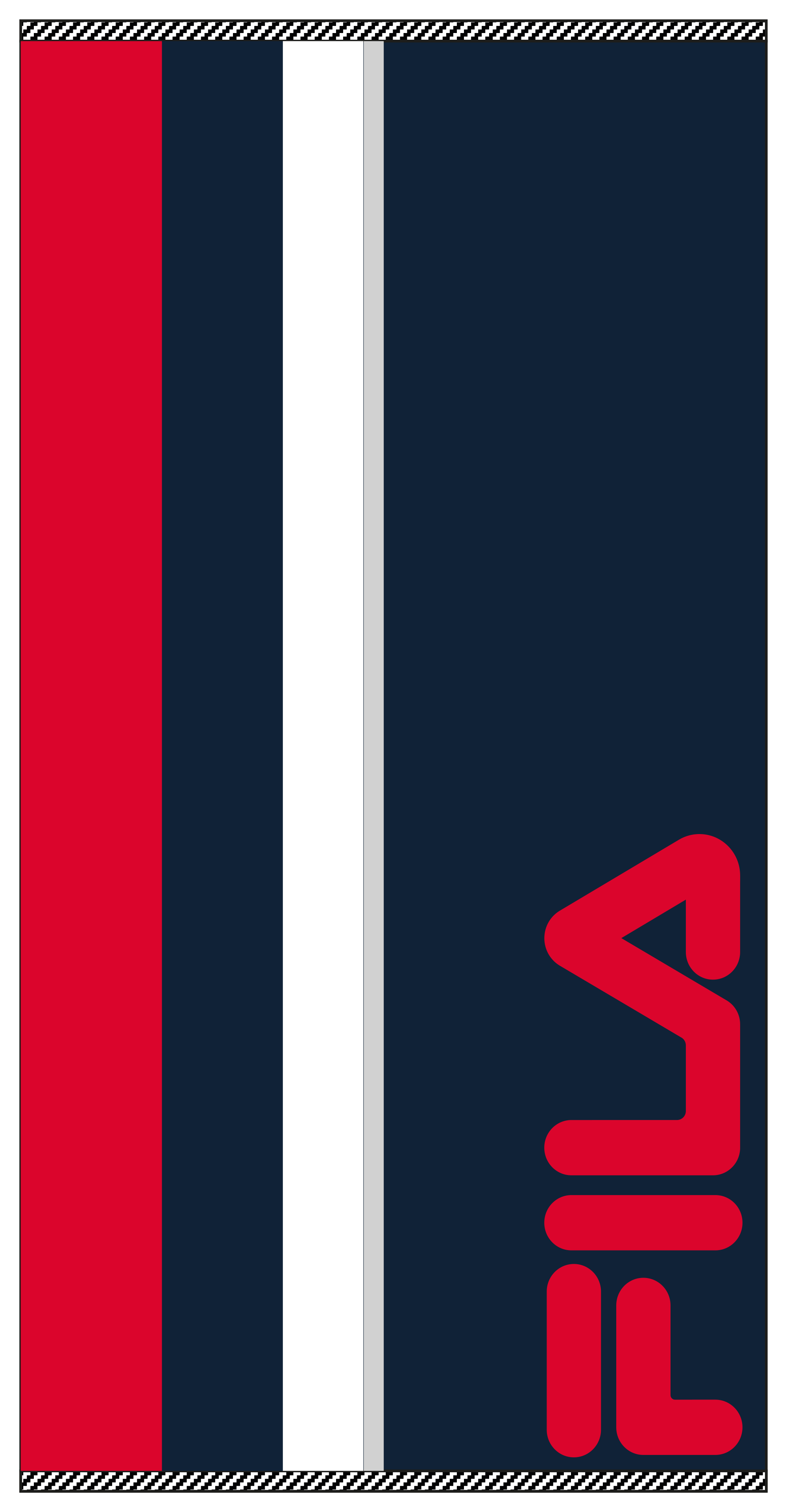 gestreiftes muster, rote Streifen, marineblau, weisser Streifen, Logo-Text