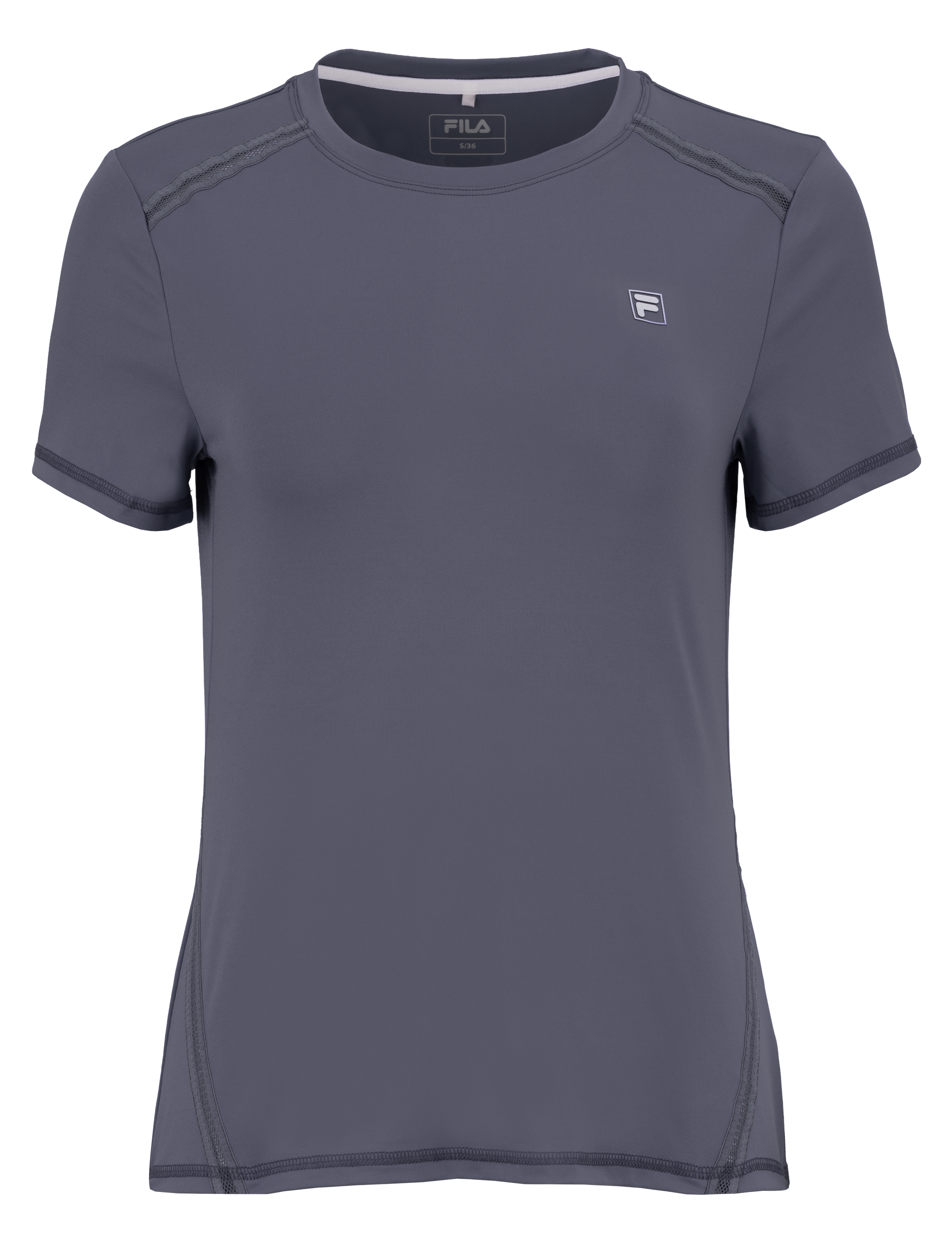 T-Shirt, Kurzarm, Unifarben, Rundhals, kleines Logo